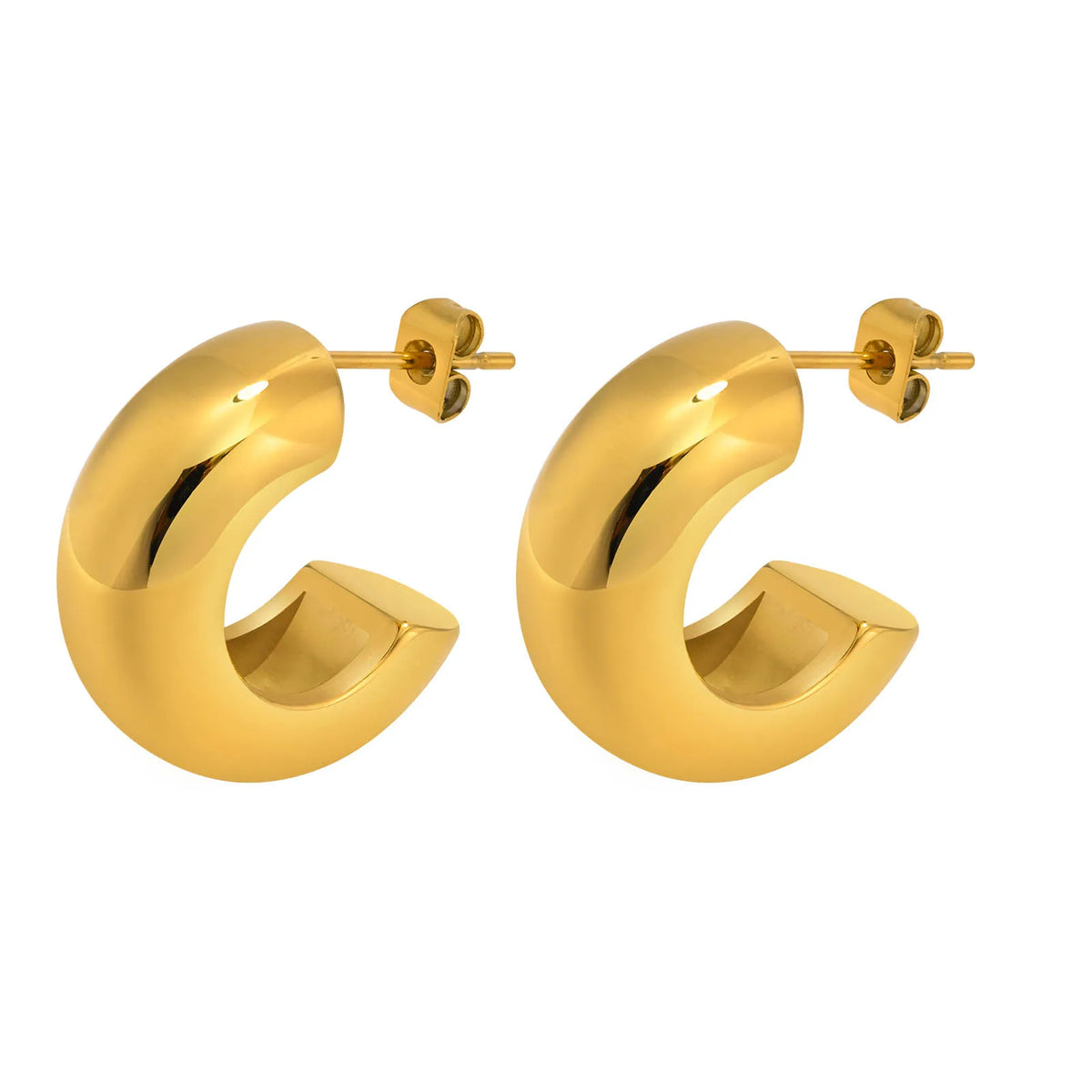 Thick Hoop Earring Chunky Shape — Swuffy