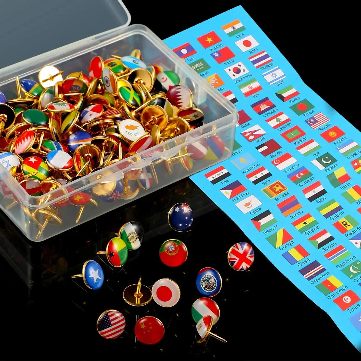 Map Tacks National Flag Pins — Swuffy