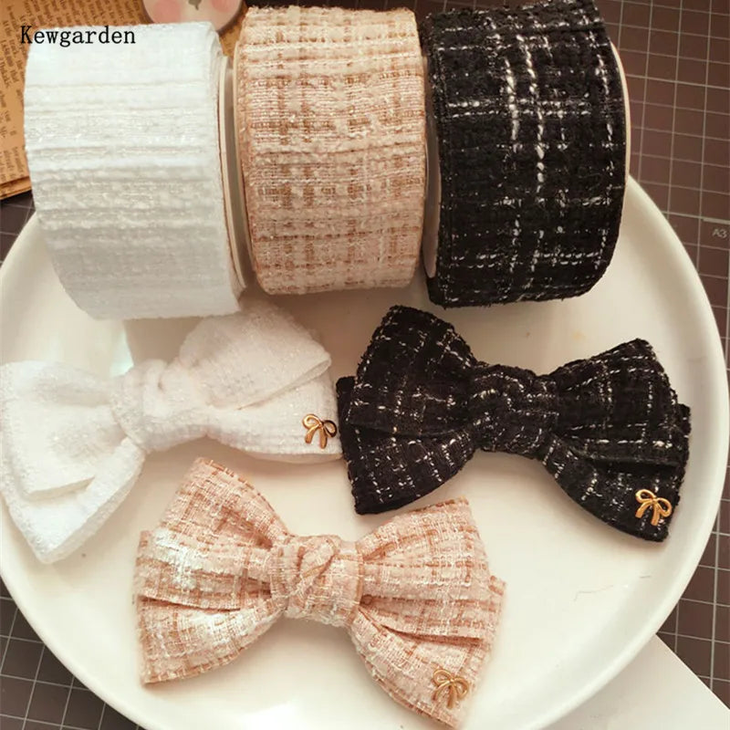 Kewgarden Plaid Linen Ribbon Hair — Swuffy