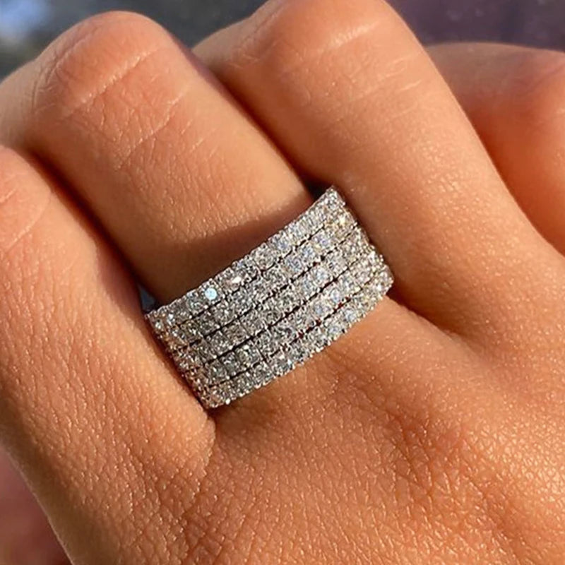 Huitan Trendy Rings White Cz — Swuffy