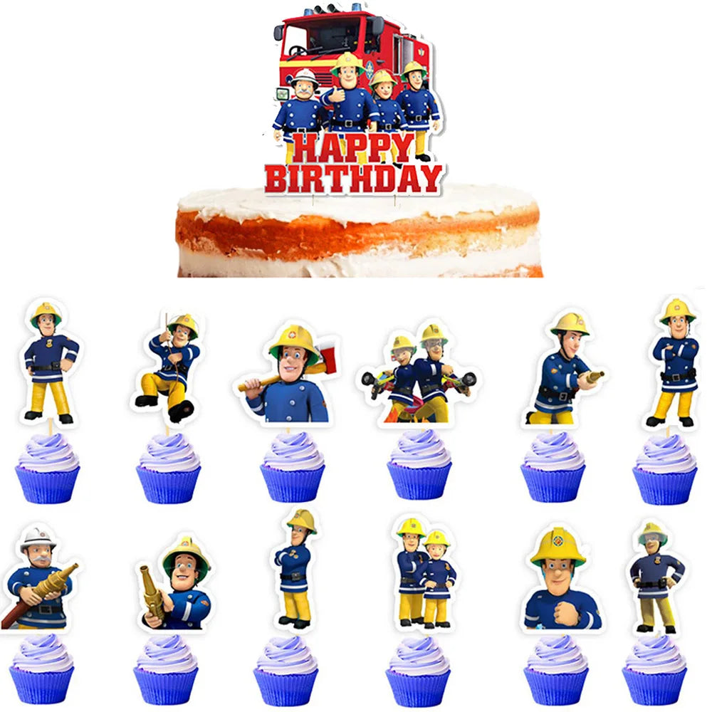 Fireman Sam Cupcake Toppers Fire — Swuffy