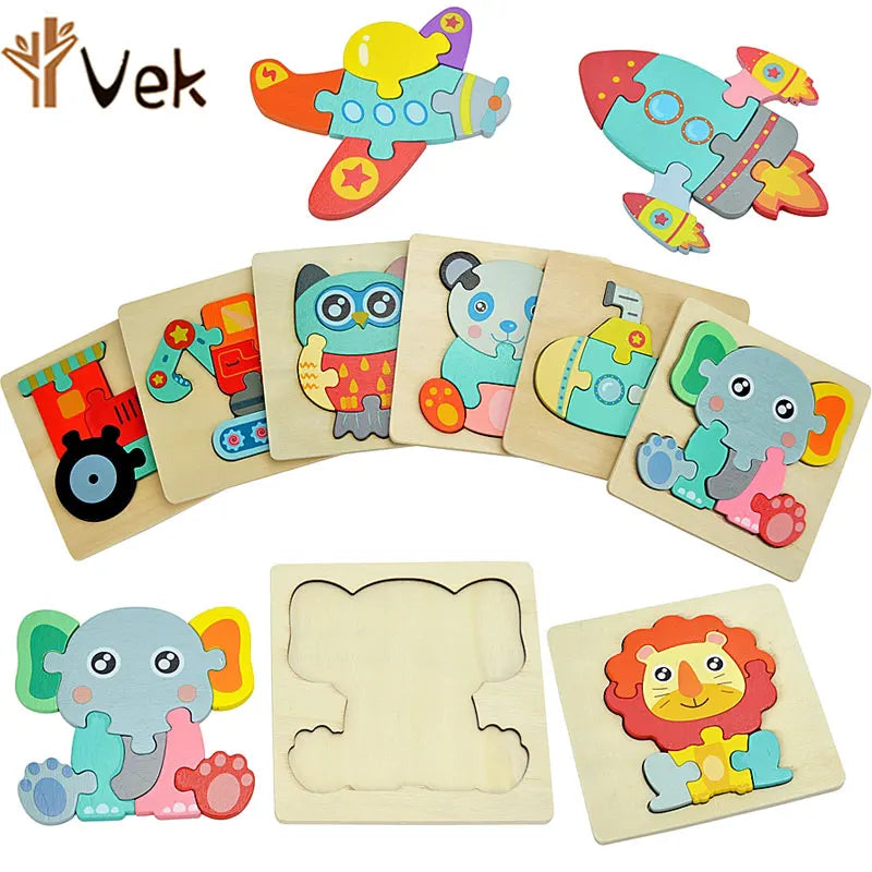 Puzzle Montessori Wooden Toys Cartoon — Swuffy