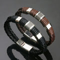 Vintage Leather Bracelet Handmade Woven — Swuffy