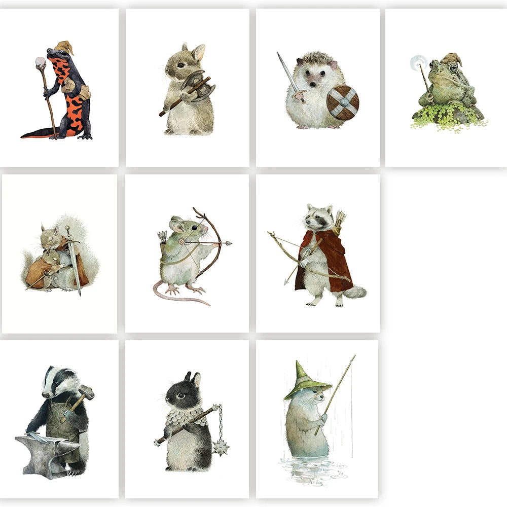 Watercolor Illustration Woodland Animals Painting — Swuffy