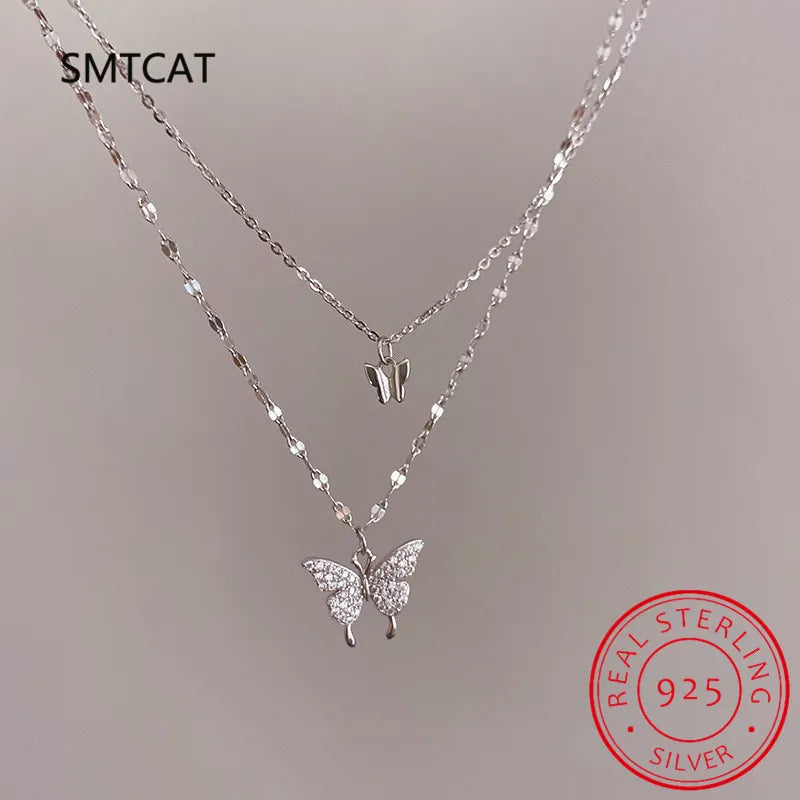 Sterling Silver Flash Diamond Butterfly — Swuffy