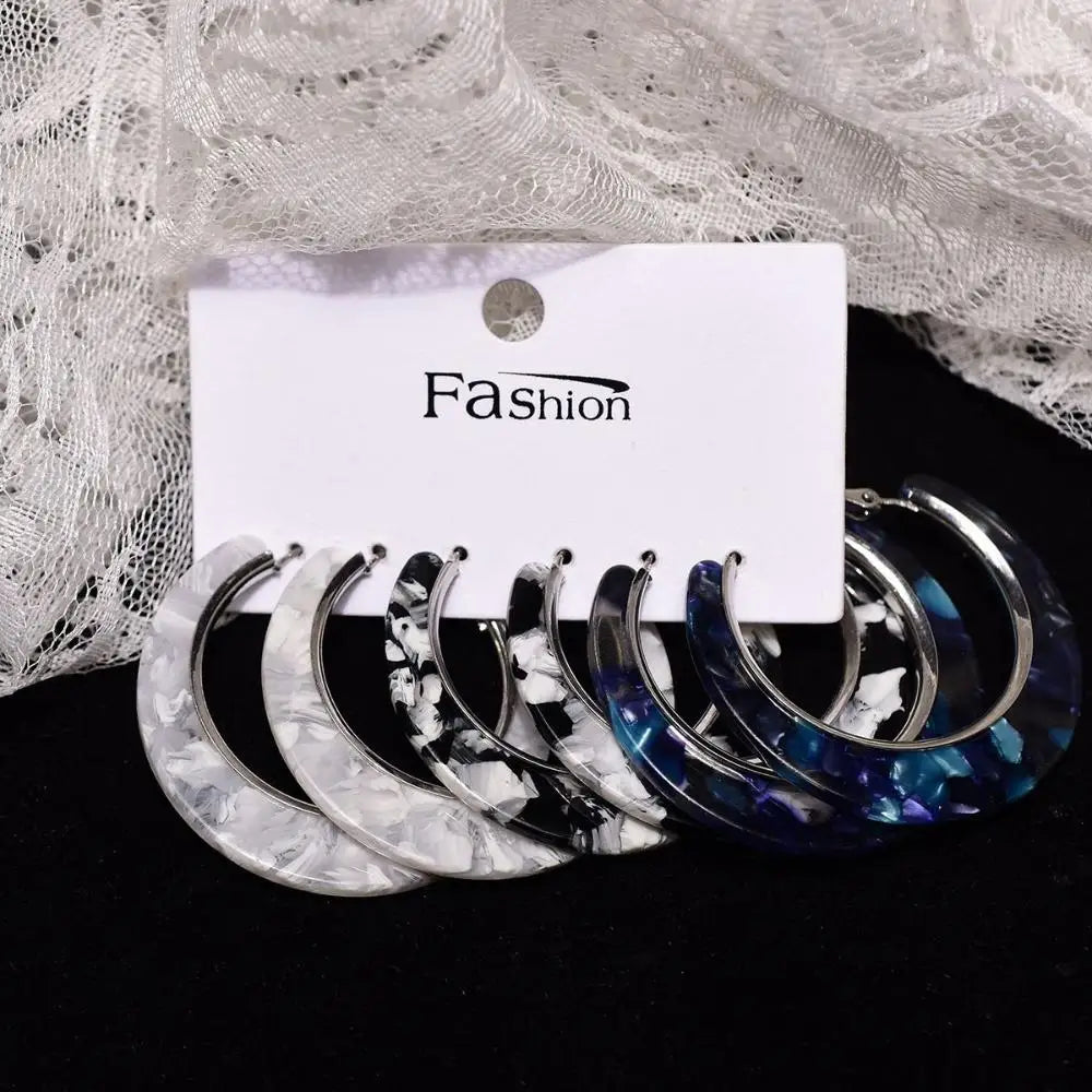 Big Circle Acrylic Earrings Girls — Swuffy