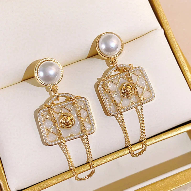 Pearl Tassel Drop Earrings — Swuffy