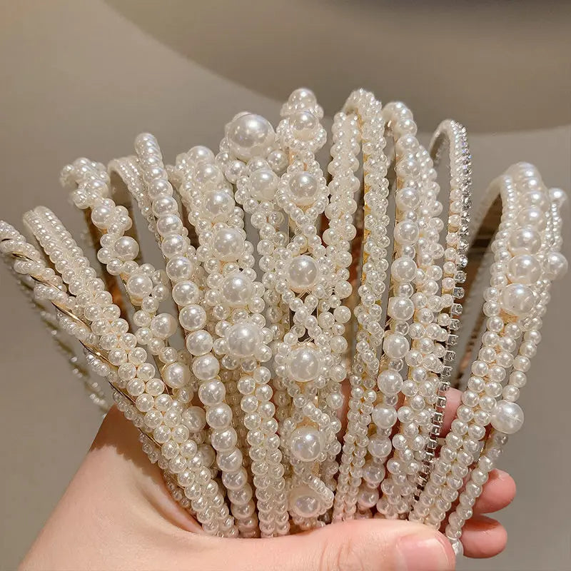 Korean White Simulation Pearl Hairbands — Swuffy