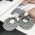 Bohemian Acrylic Earrings Black White — Swuffy