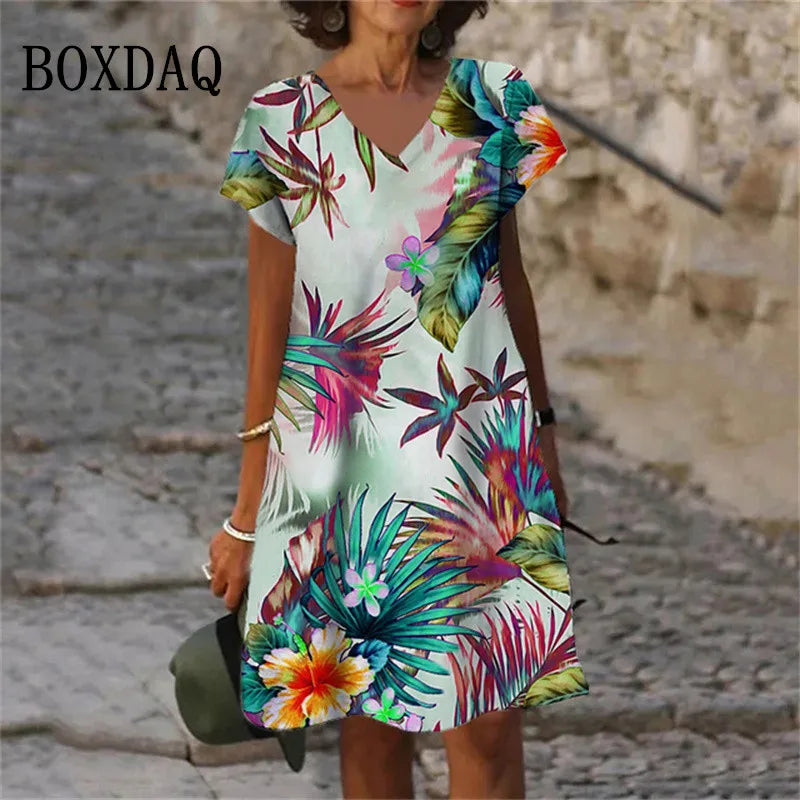 Summer Flowers Plant Print Dresses — Swuffy