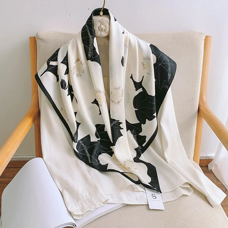 Neck Scarf Floral Printed Shawls — Swuffy