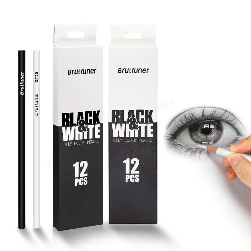 Black White Pencils Permanent Colored — Swuffy