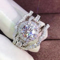 Huitan Trendy Silver Rings Engagement — Swuffy