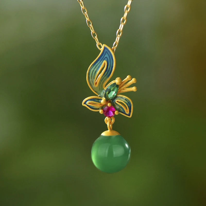 Green Butterfly Necklace — Swuffy