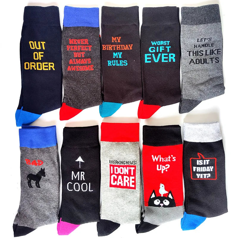 Letters Socks Novelty Funny Socks — Swuffy