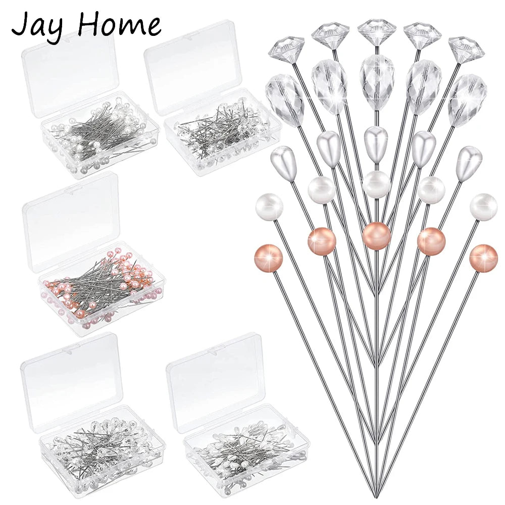 Bouquet Pins Pearl Corsage Crystal — Swuffy