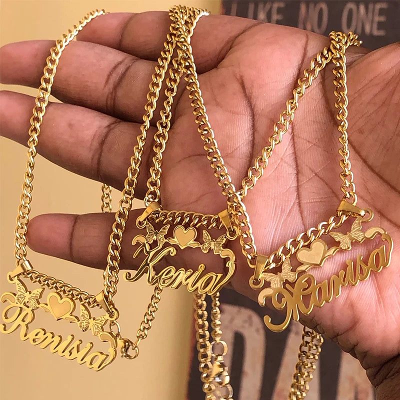 Custom Double Name Couple Necklace — Swuffy