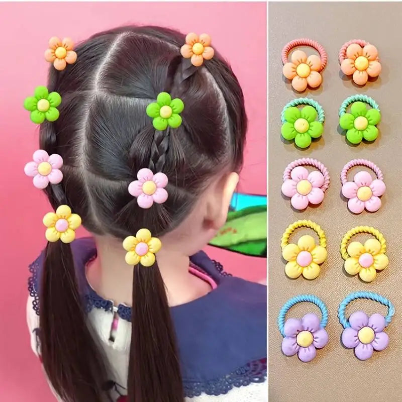 Kids Girls Tie Flowers Decor — Swuffy