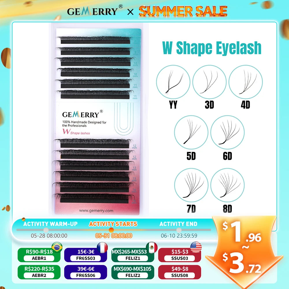 Gemerry Shape Lashes Extension Premade — Swuffy