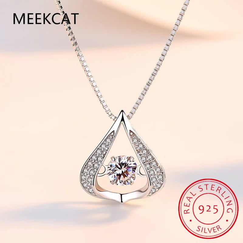 Dance Moissanite Necklace Wedding Engagement — Swuffy