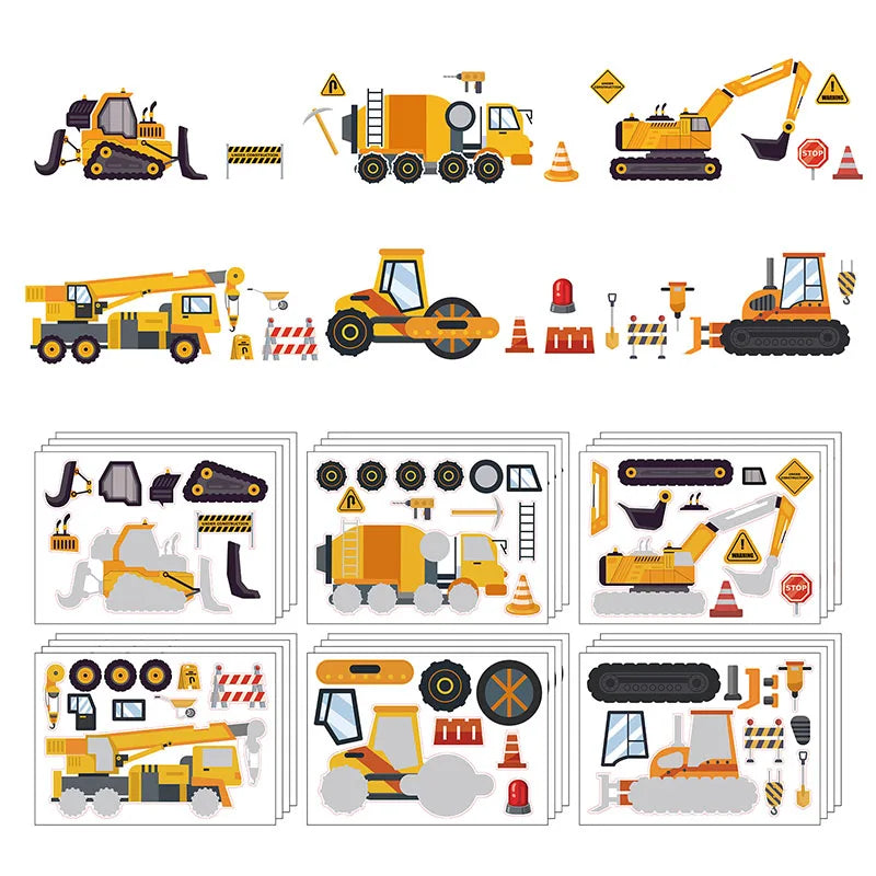 Sheets Kids Construction Vehicle Puzzle — Swuffy