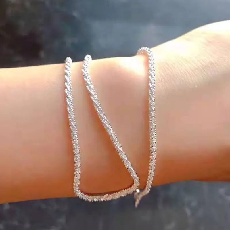 Authentic Sterling Silver Necklace Sparkling — Swuffy