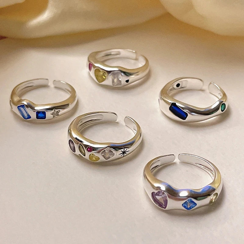 Zircon Heart Shaped Adjustable Ring — Swuffy