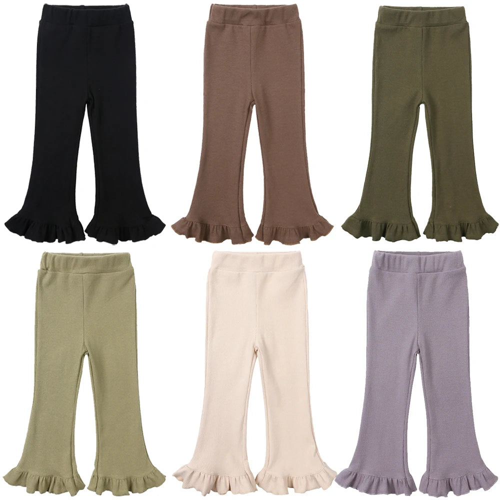 Kids Girls Flare Leggings Solid — Swuffy