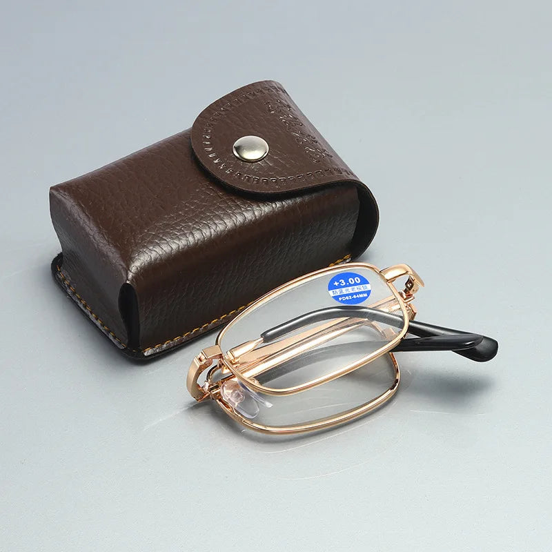 Folding Reading Glasses Oval Metal — Swuffy