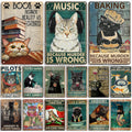 Artisian Black Cat Metal Poster — Swuffy