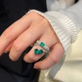 Exquisite Paraiba Zircon Ring Double — Swuffy
