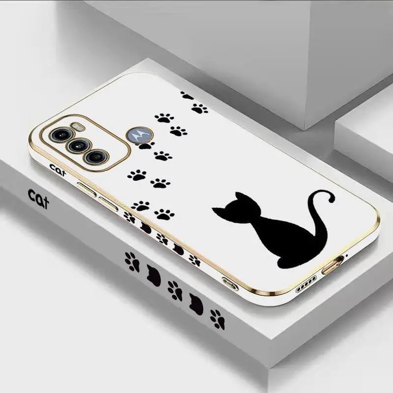 Cat Footprints Plating Phone Case — Swuffy