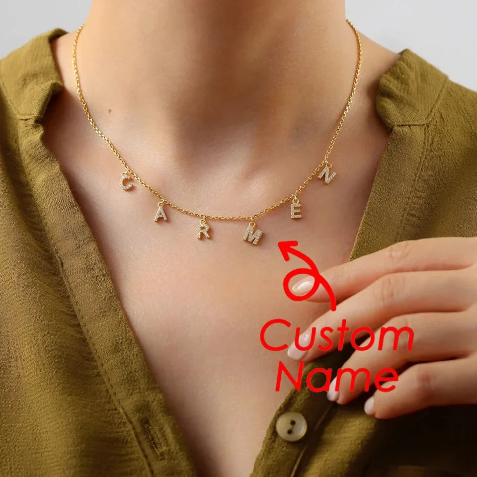 Personalized Name Necklace Gift Zircon — Swuffy