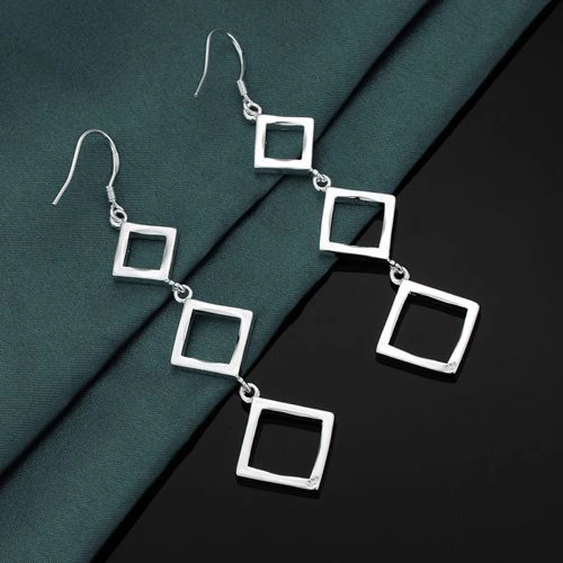 Sterling Silver Square Rhombus Long — Swuffy
