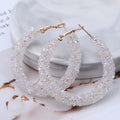 Glitter Crystal Hoop Earrings Big — Swuffy