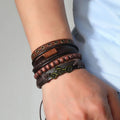 Braided Wrap Leather Bracelets Vintage — Swuffy