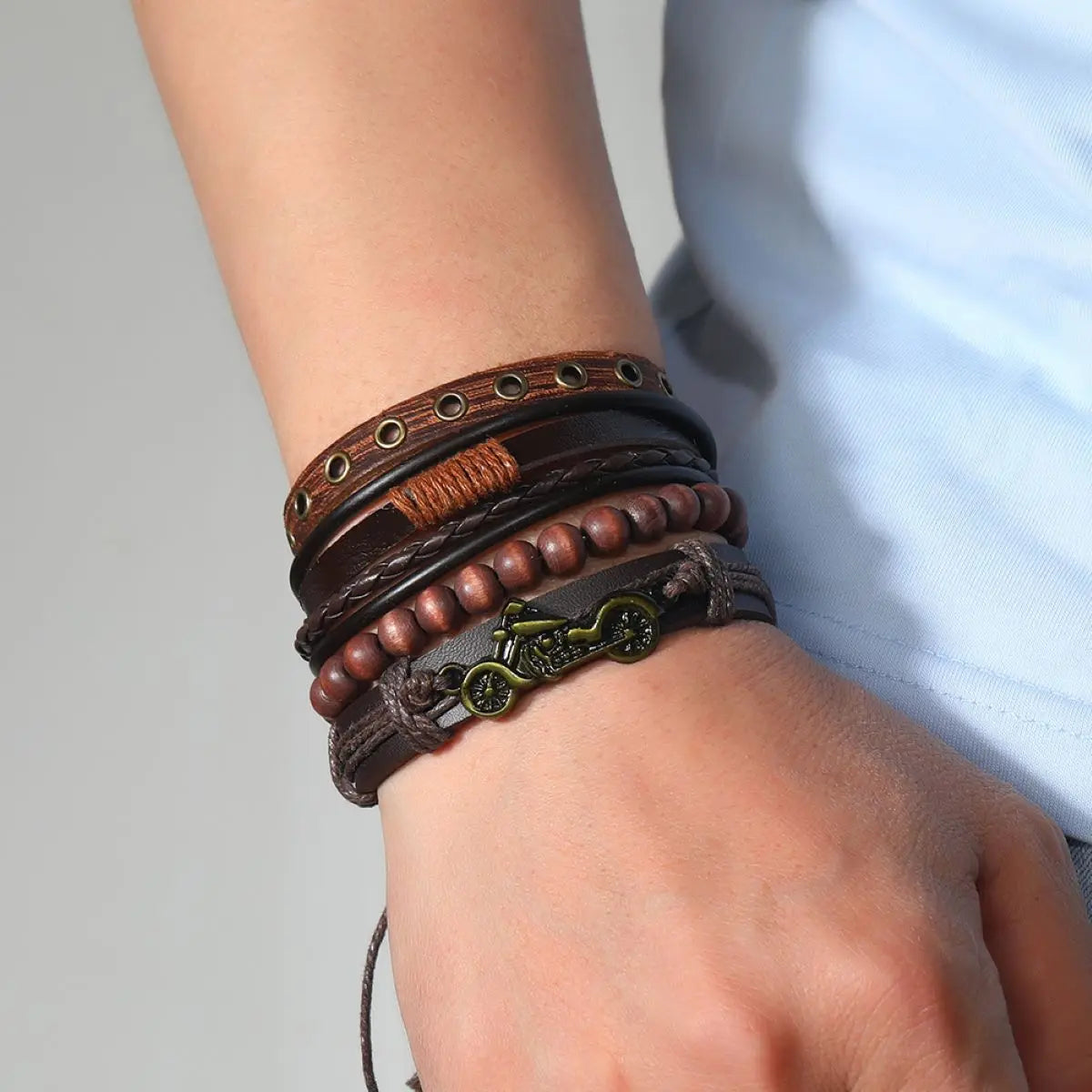 Braided Wrap Leather Bracelets Vintage — Swuffy