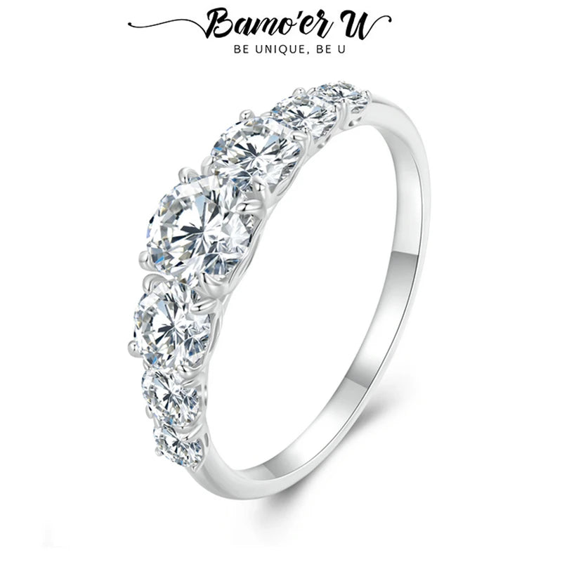 Bamoer Full Moissanite Ring Sterling — Swuffy