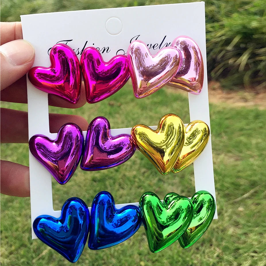 Metallic Acrylic Stud Earrings Rock — Swuffy