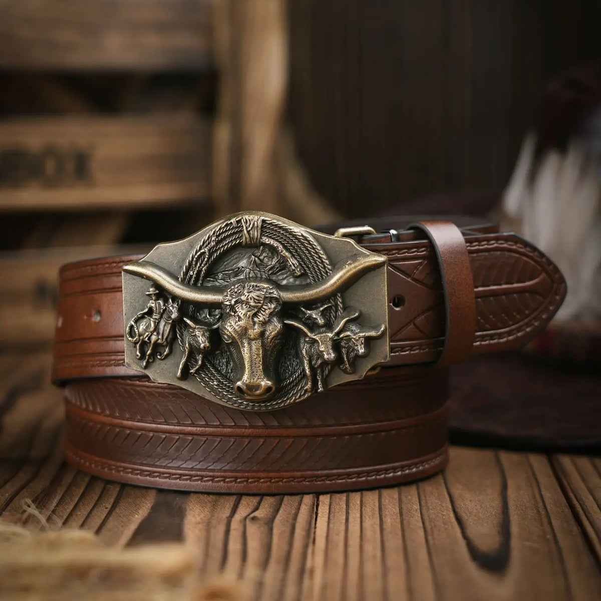 Casual Retro Belt Western PU — Swuffy