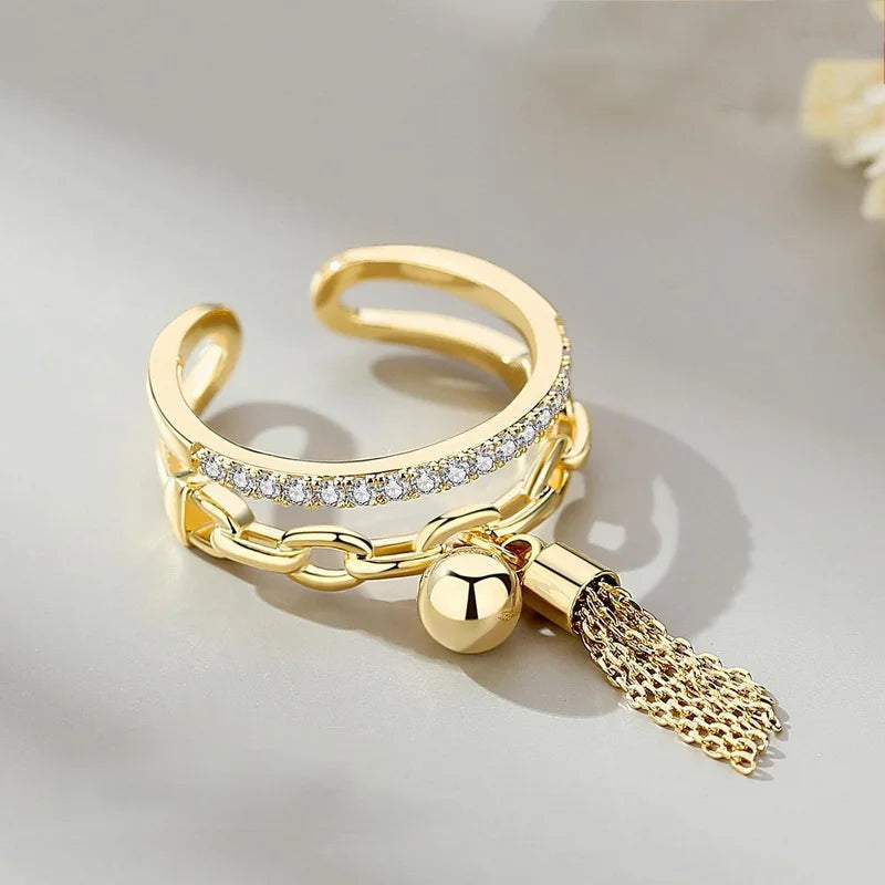 Double Layer Zircon Rings Punk — Swuffy