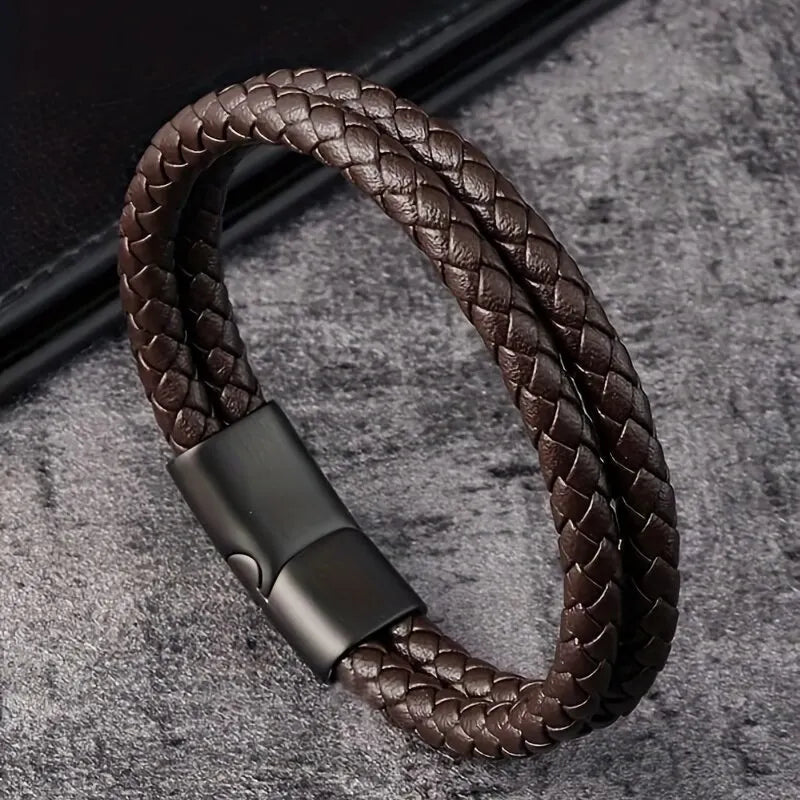 Trendy Leather Bracelets Stainless Steel — Swuffy