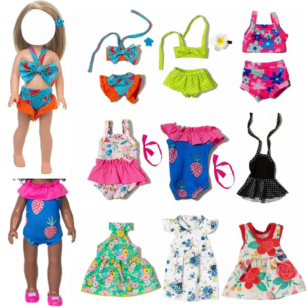 Nuvora 14Inch Doll Clothes Mini Swimsuit Floral Dress — Nuvora