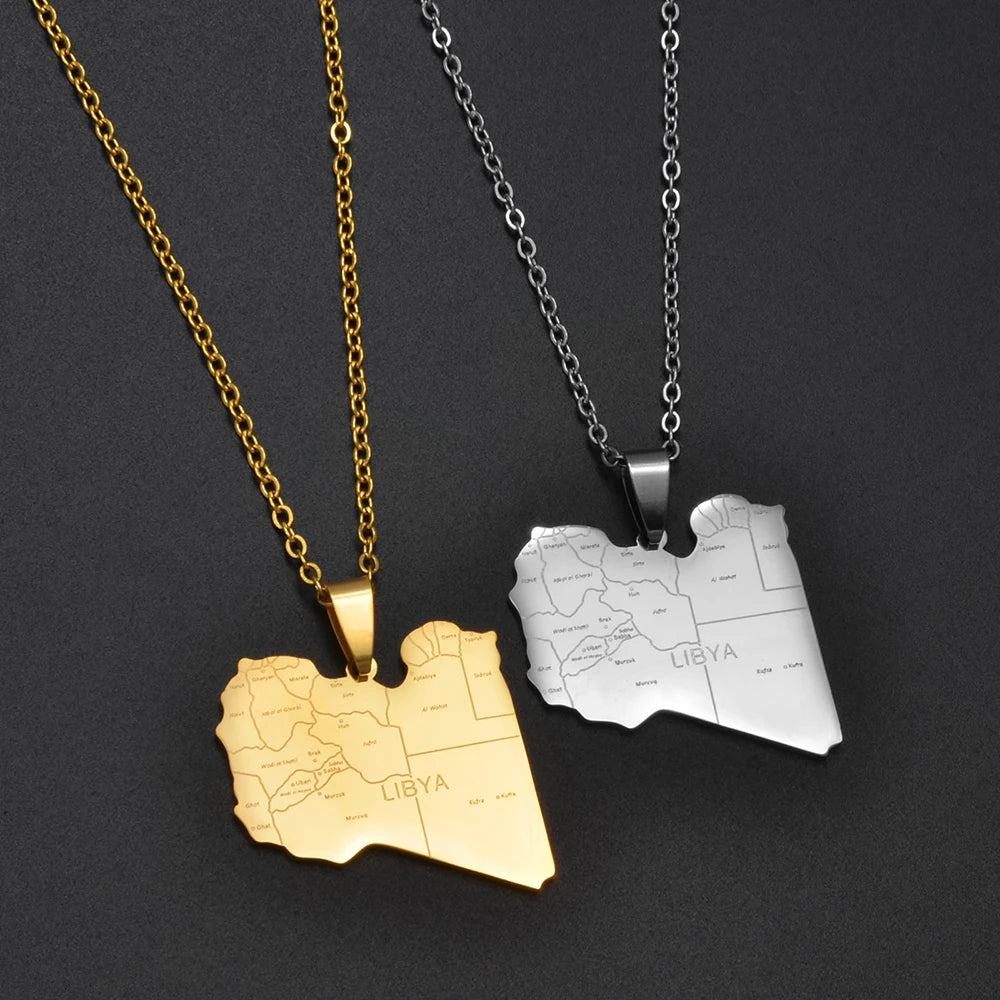 Anniyo Libya Map Cities Pendant — Swuffy