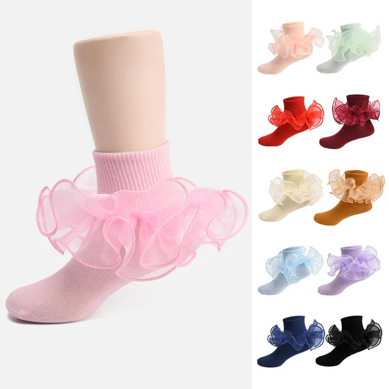 Children Socks Lace Ruffles Girls — Swuffy