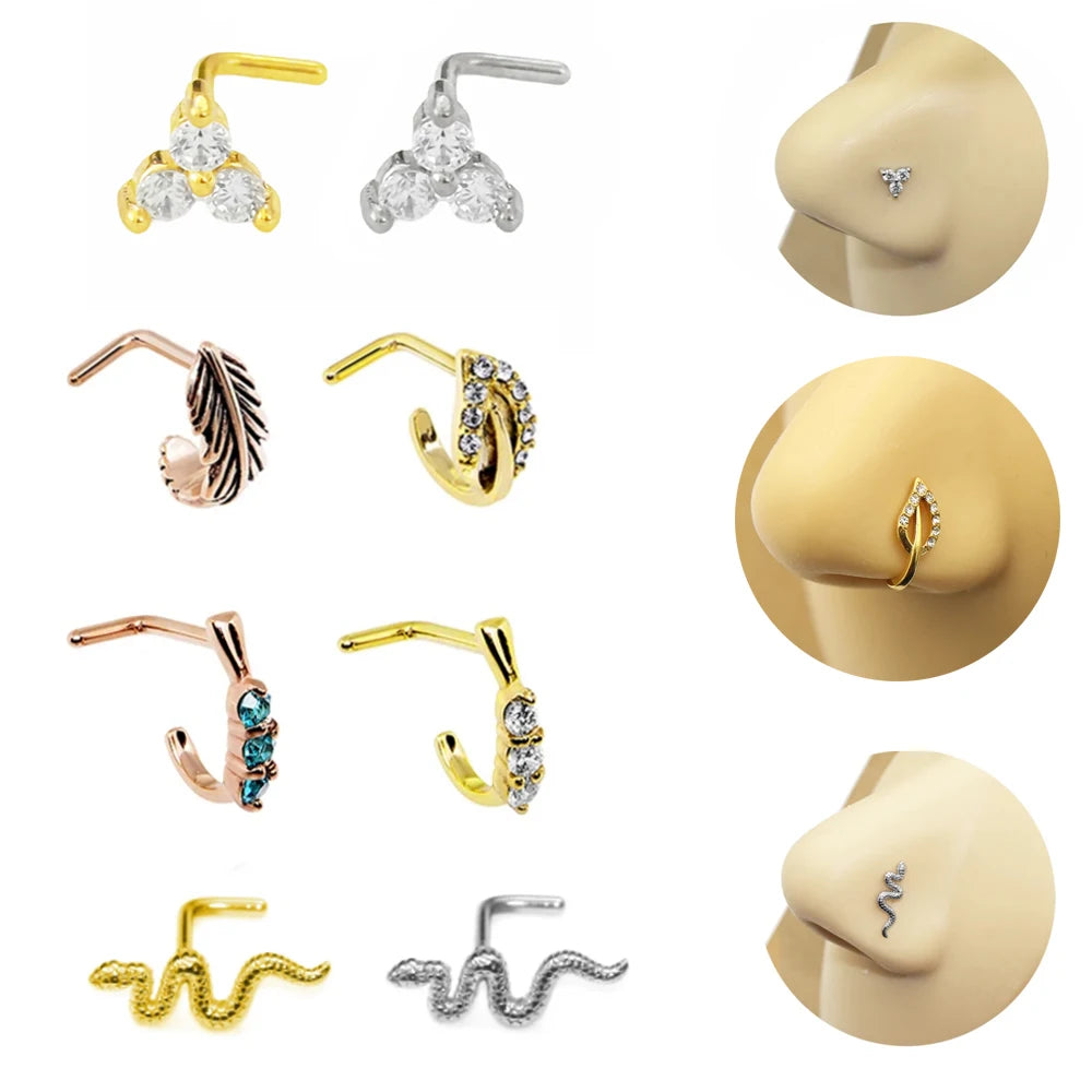 Shaped Cz Nose Stud Piercing — Swuffy