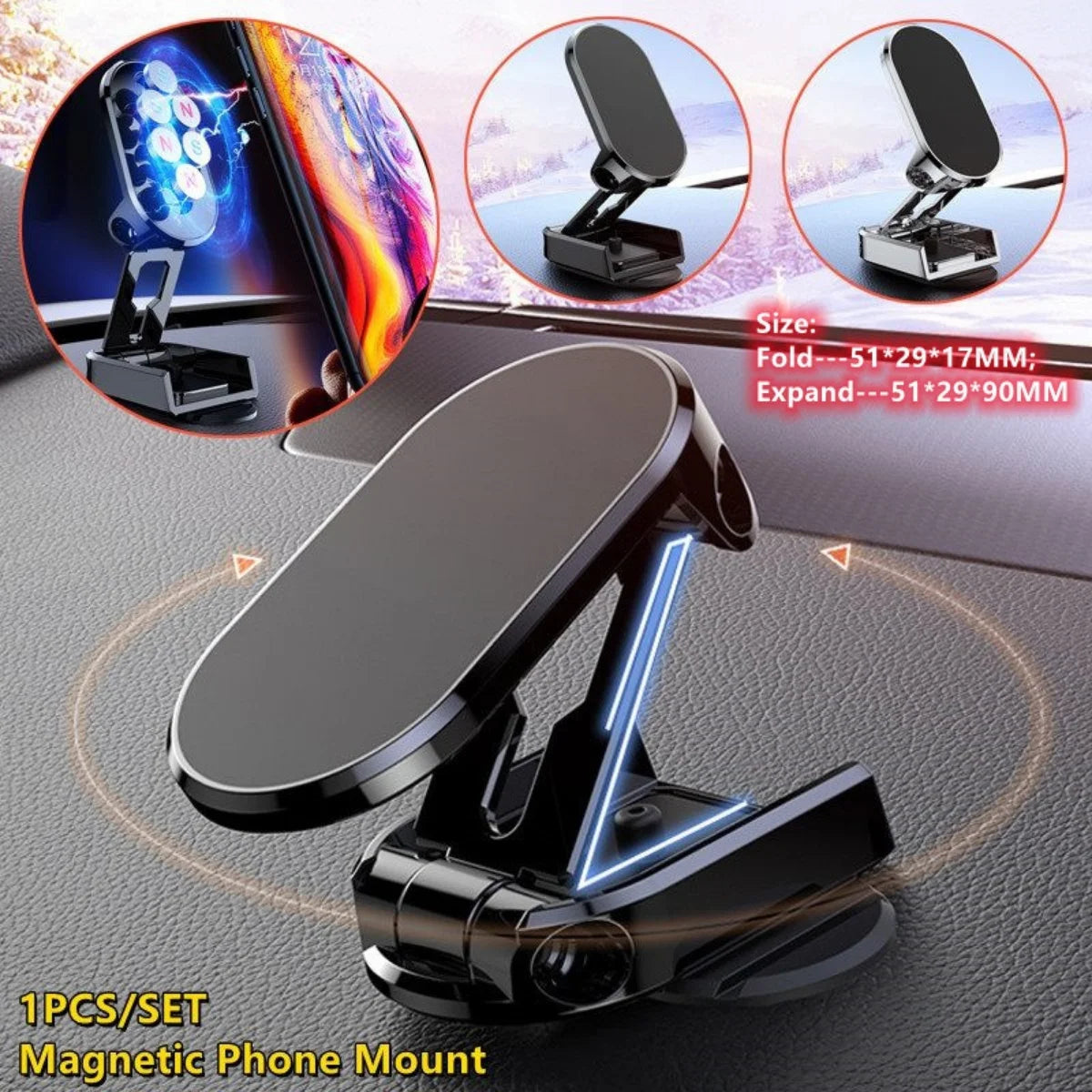 Magnetic Phone Mount Rotation Car — Swuffy