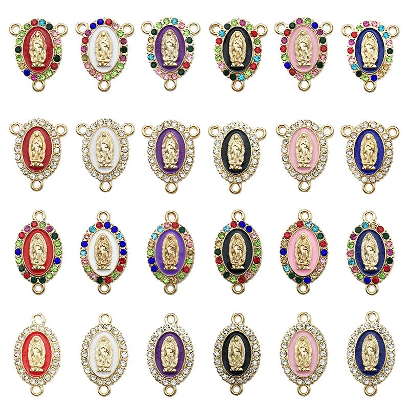 Rhinestones Enamel Golden Virgin Mary — Swuffy