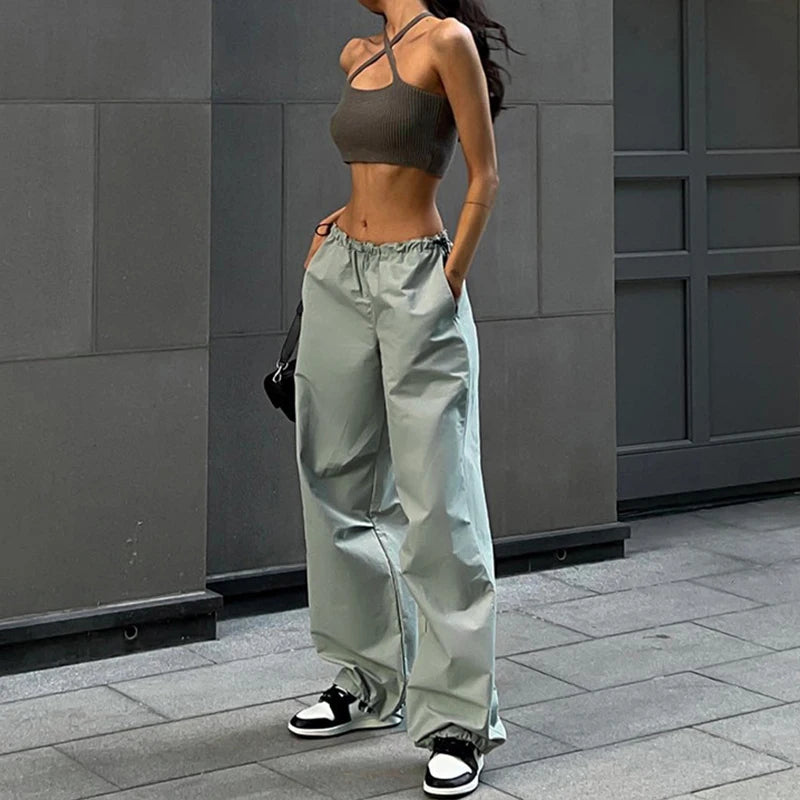 Cargo Pants Low Waist Drawstring — Swuffy