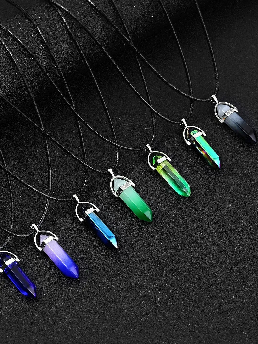 Simple Crystal Hexagonal Column Necklaces — Swuffy